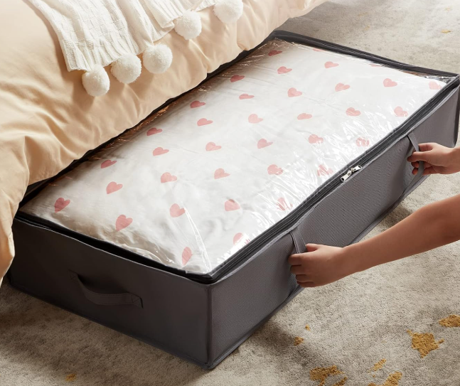 High-Capacity Under-Bed Storage Box For Blankets, Quilts, And Clothing
