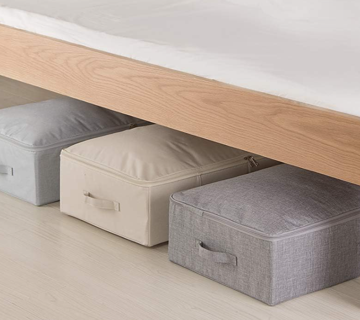 Sturdy, Foldable Under-Bed Storage Box; Suitable For Closet Shelving