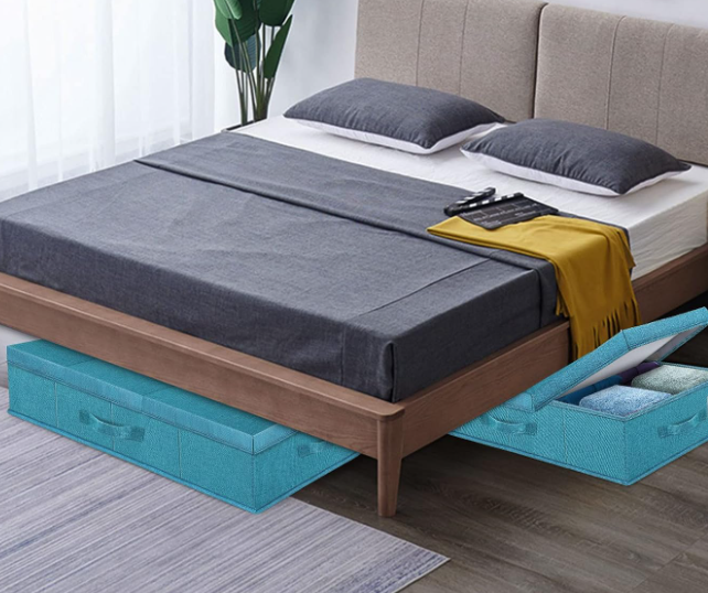 Large Under-Bed Storage Box With Lid For Organizing Clothes And Quilts