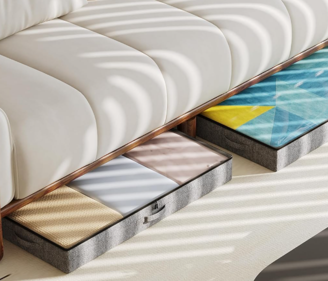 Low-Profile Under-Bed Storage Box; Space-Saving Clothing Storage - Image 2
