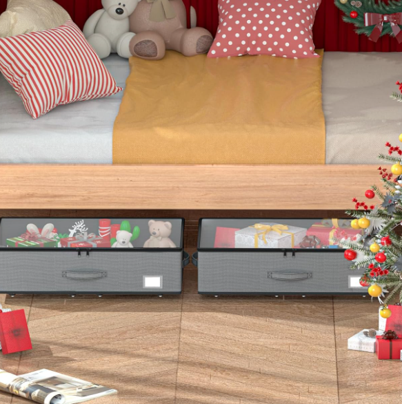 Under-Bed Storage Box With Wheels; Easy To Move, No Assembly Required