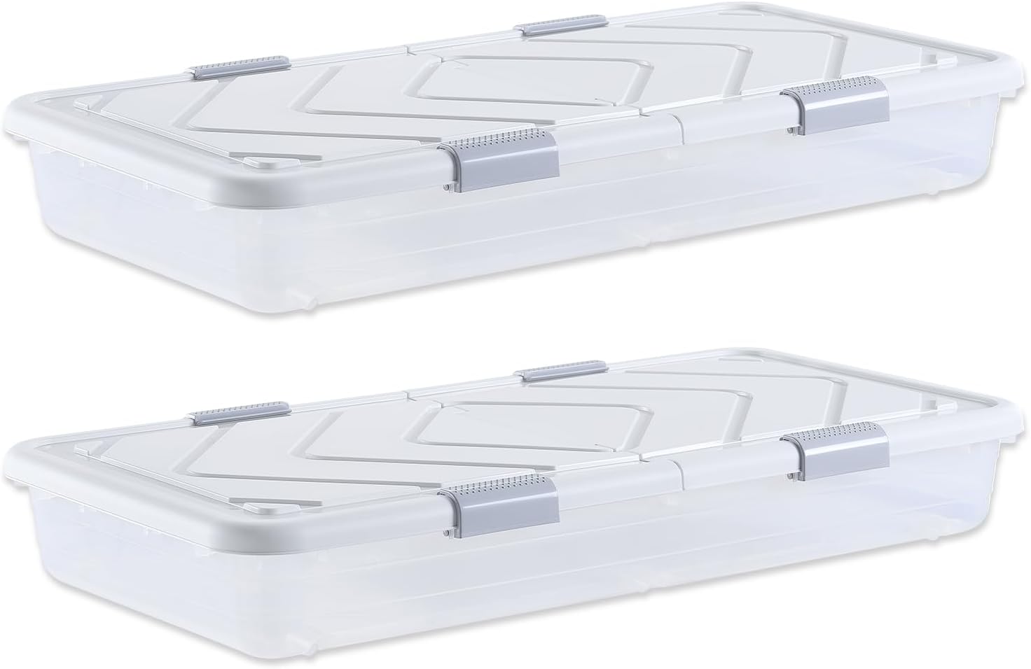 Under-Bed Storage Box With Wheels And Lid For Clothes, Shoes, And Blankets