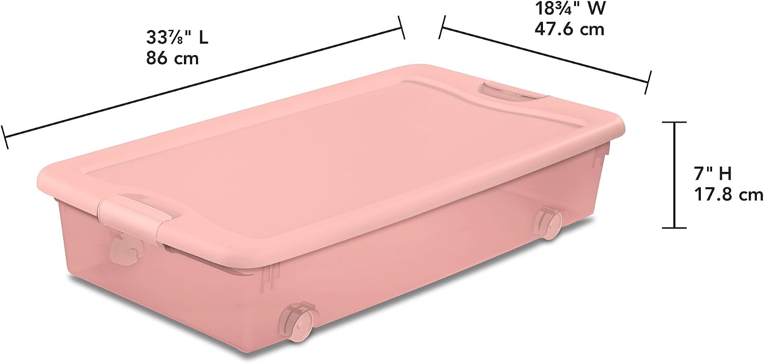 Storage Box With Wheels And Lid; Suitable For Home Or Office Clothing Organization - Image 2