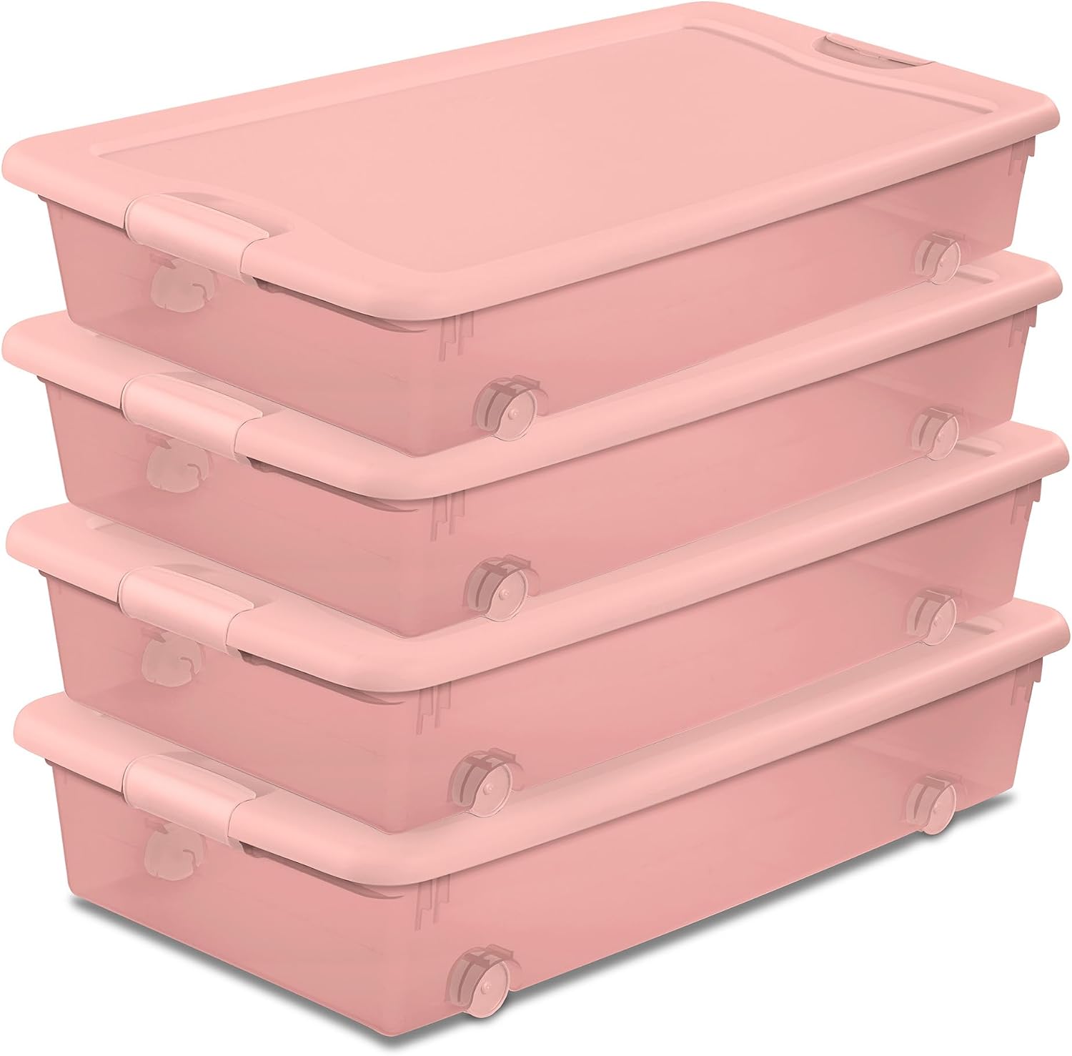Storage Box With Wheels And Lid; Suitable For Home Or Office Clothing Organization