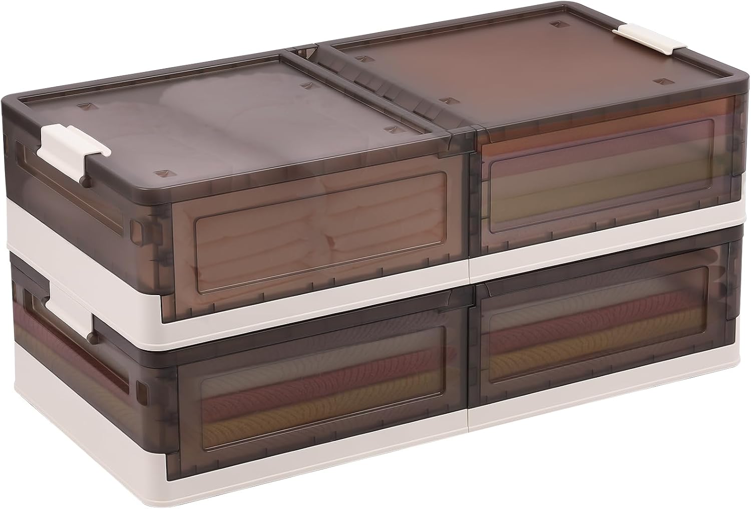 Stackable Under-Bed Storage Box With Lid For Organized Storage Of Clothes And Shoes