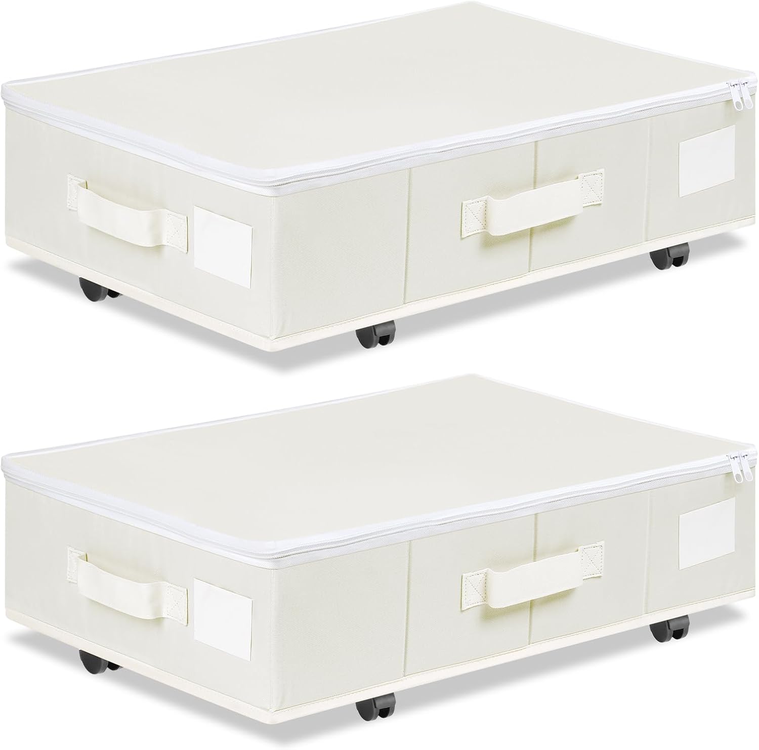 Under-Bed Storage Box With Wheels And Lid For Clothes, Shoes, And Blankets