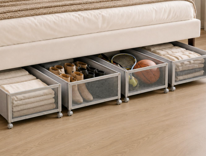 Tall Under-Bed Storage Box; High-Capacity Storage For Clothes And Blankets - Image 2