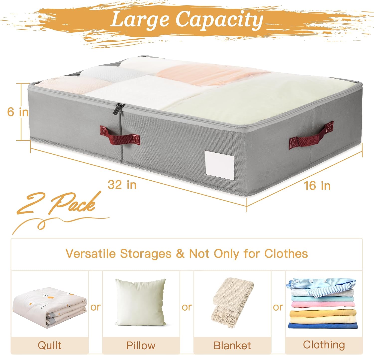 Collapsible, Waterproof Under-Bed Storage Box For Clothes And Blankets - Image 2