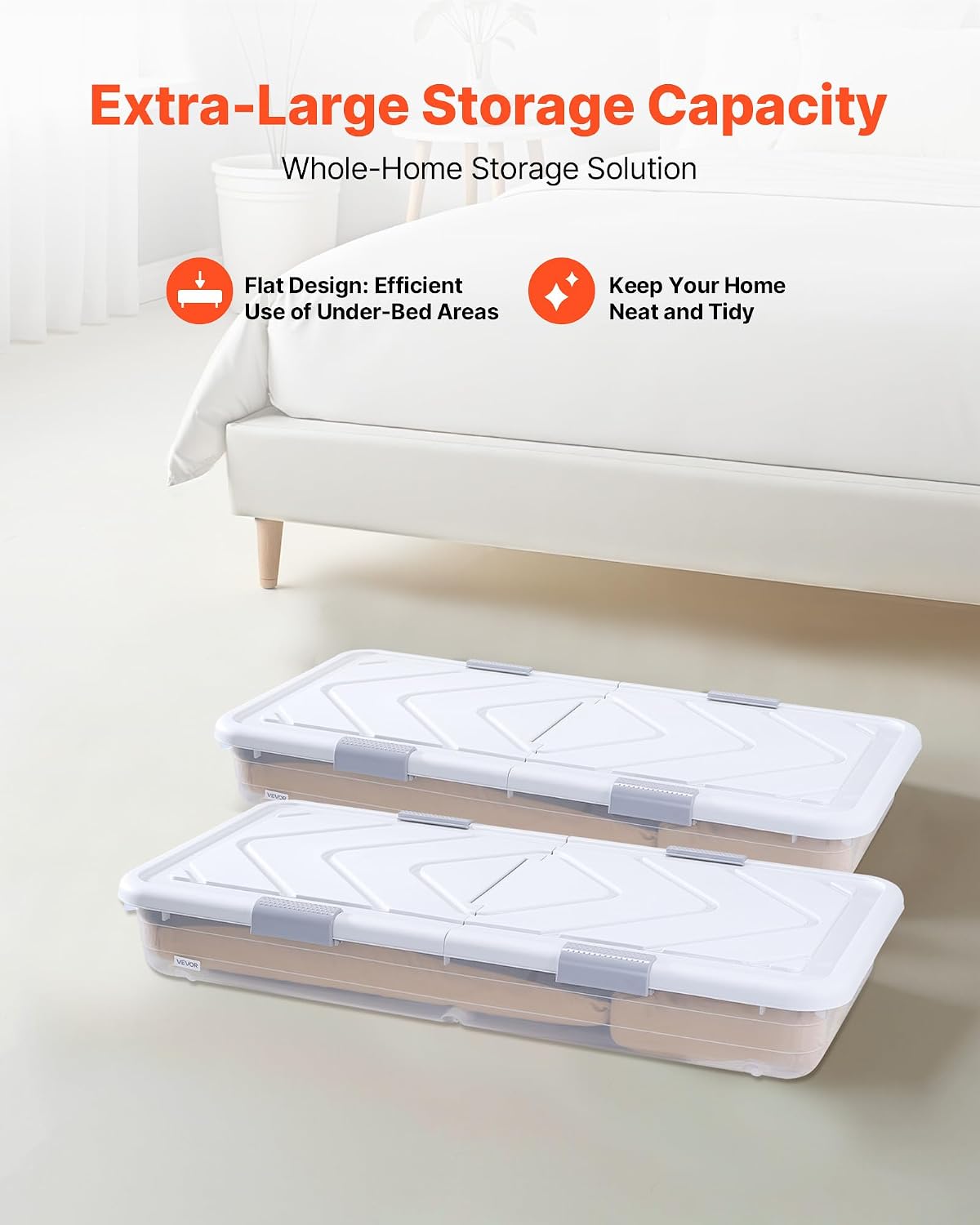Under-Bed Storage Box With Wheels And Lid For Clothes, Shoes, And Blankets - Image 2