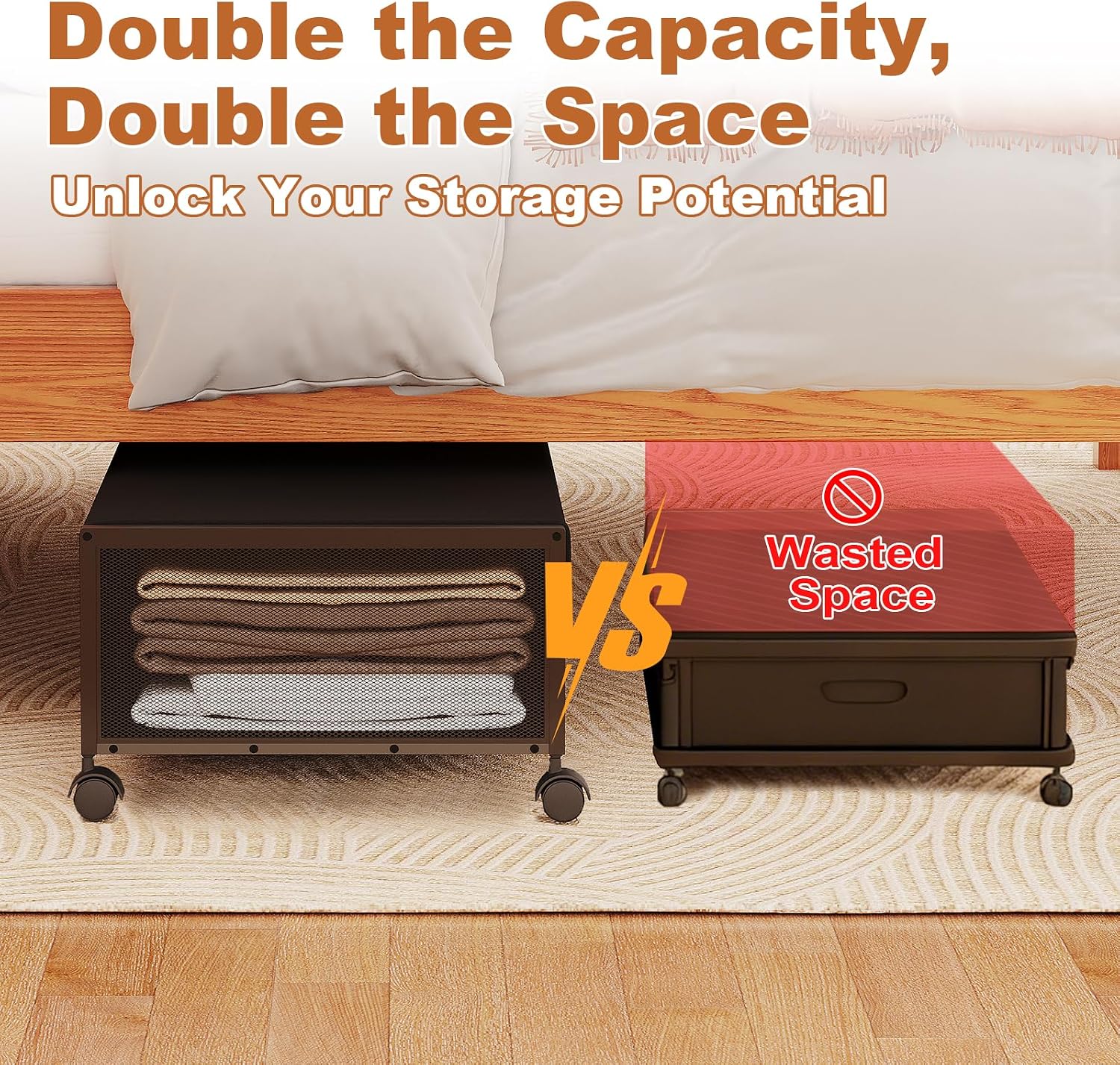 Deep Under-Bed Storage Box; High-Capacity Storage For Clothes And Blankets - Image 2