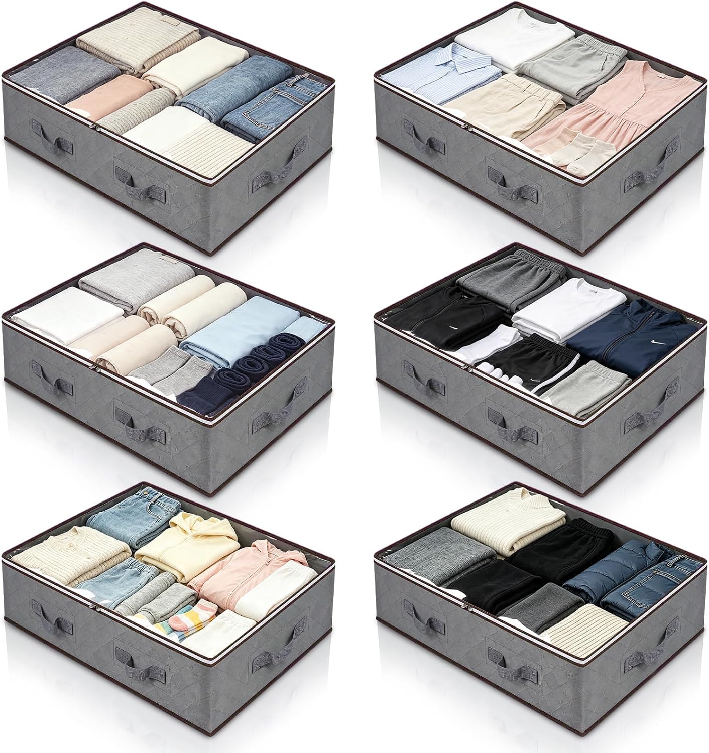 Under-Bed Storage Box With Transparent Viewing Window For Clothing Organization