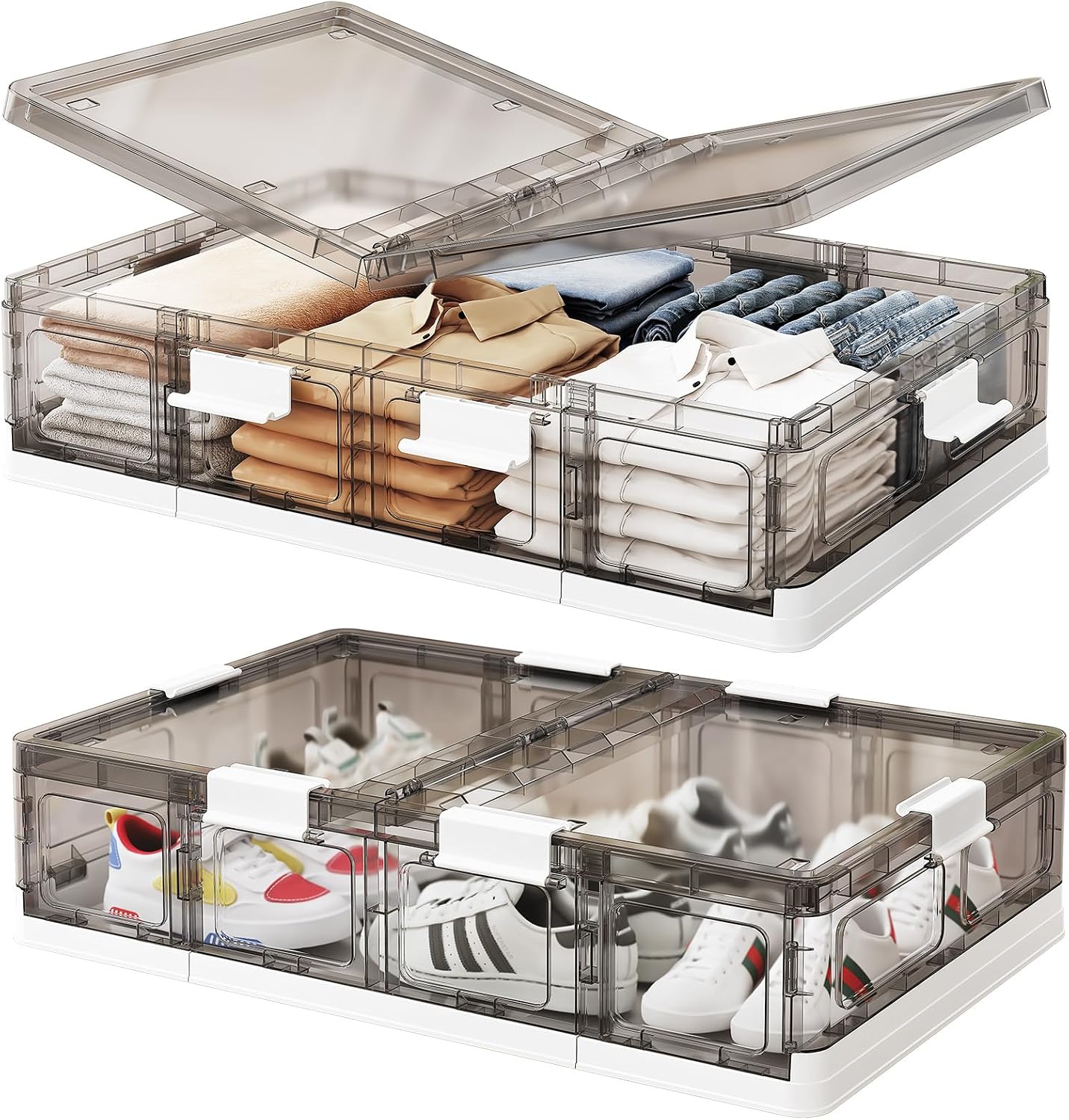 Low-Profile, High-Capacity Plastic Under-Bed Storage Box With Wheels