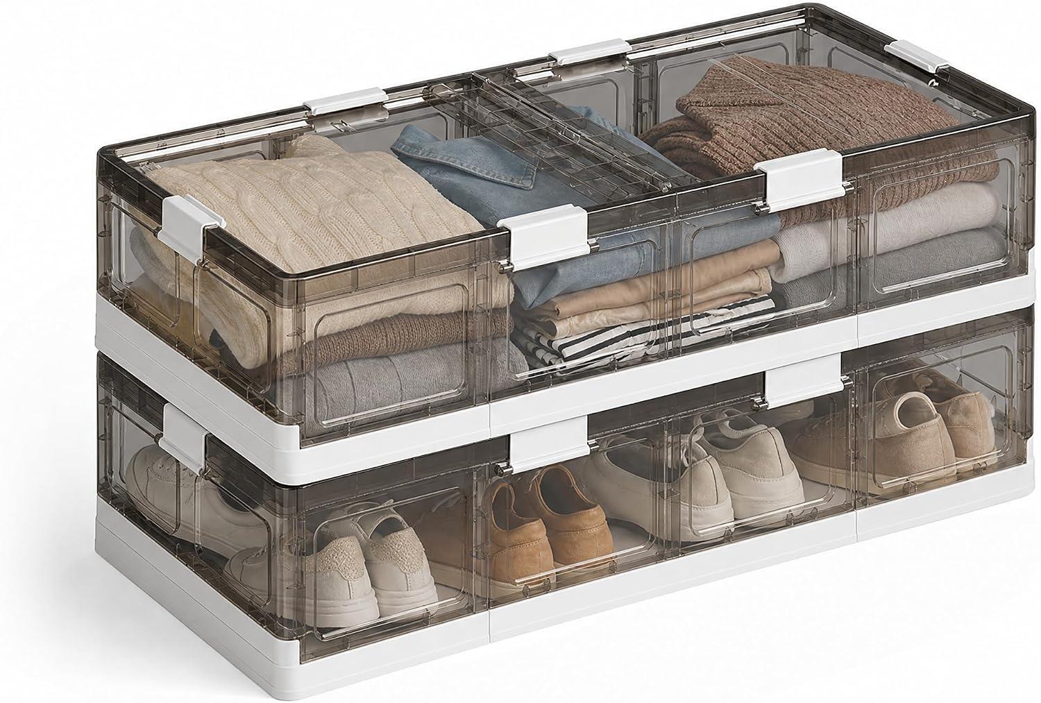 Stackable Under-Bed Storage Box With Wheels For Clothes, Shoes, And Blankets