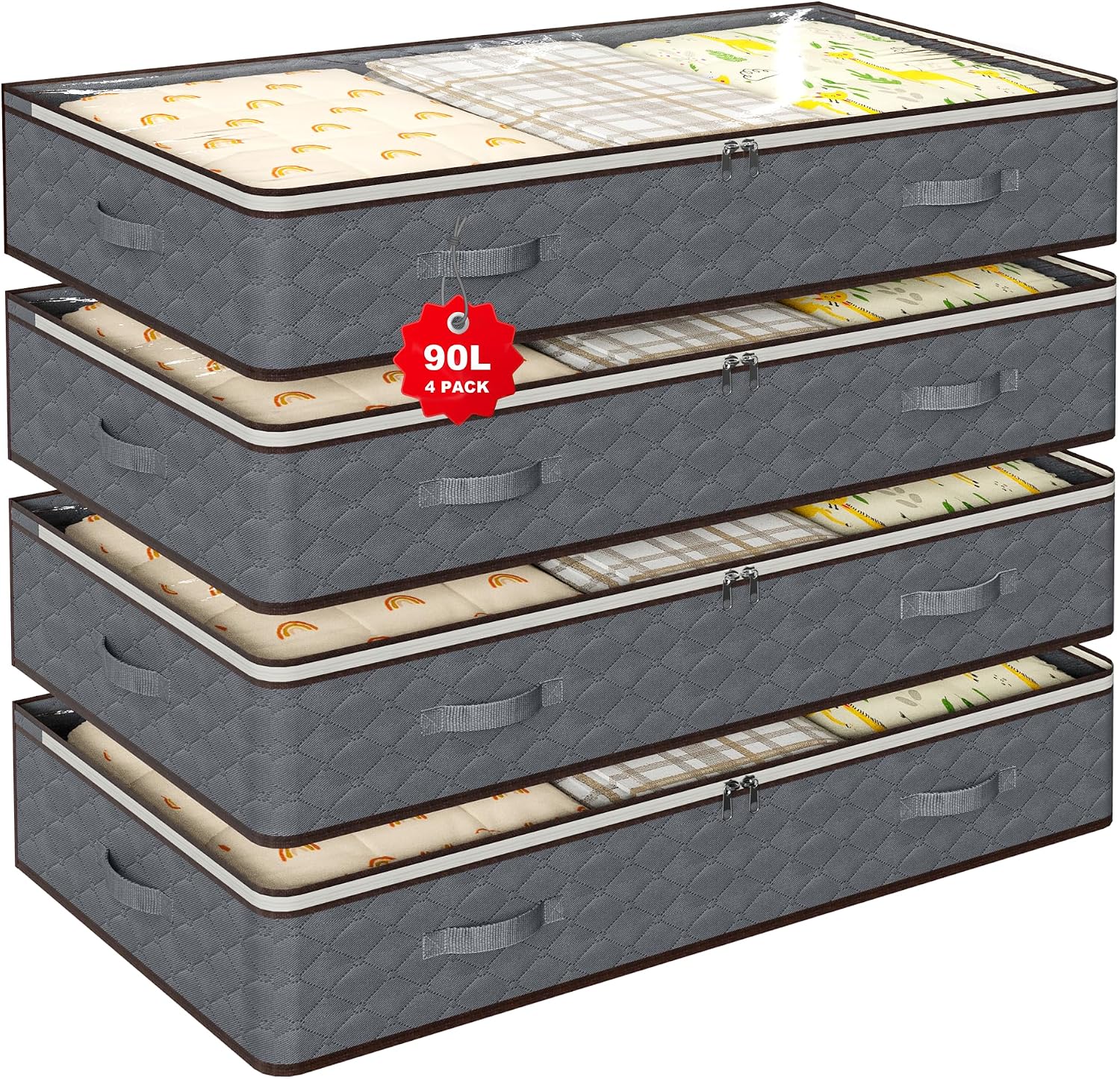 High-Capacity Under-Bed Storage Box; Closet Organization And Storage Solution